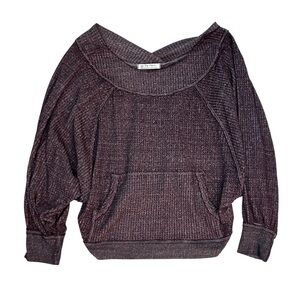 We The Free Purple/Brown Long-Sleeved Waffle Knit Sweater 💜